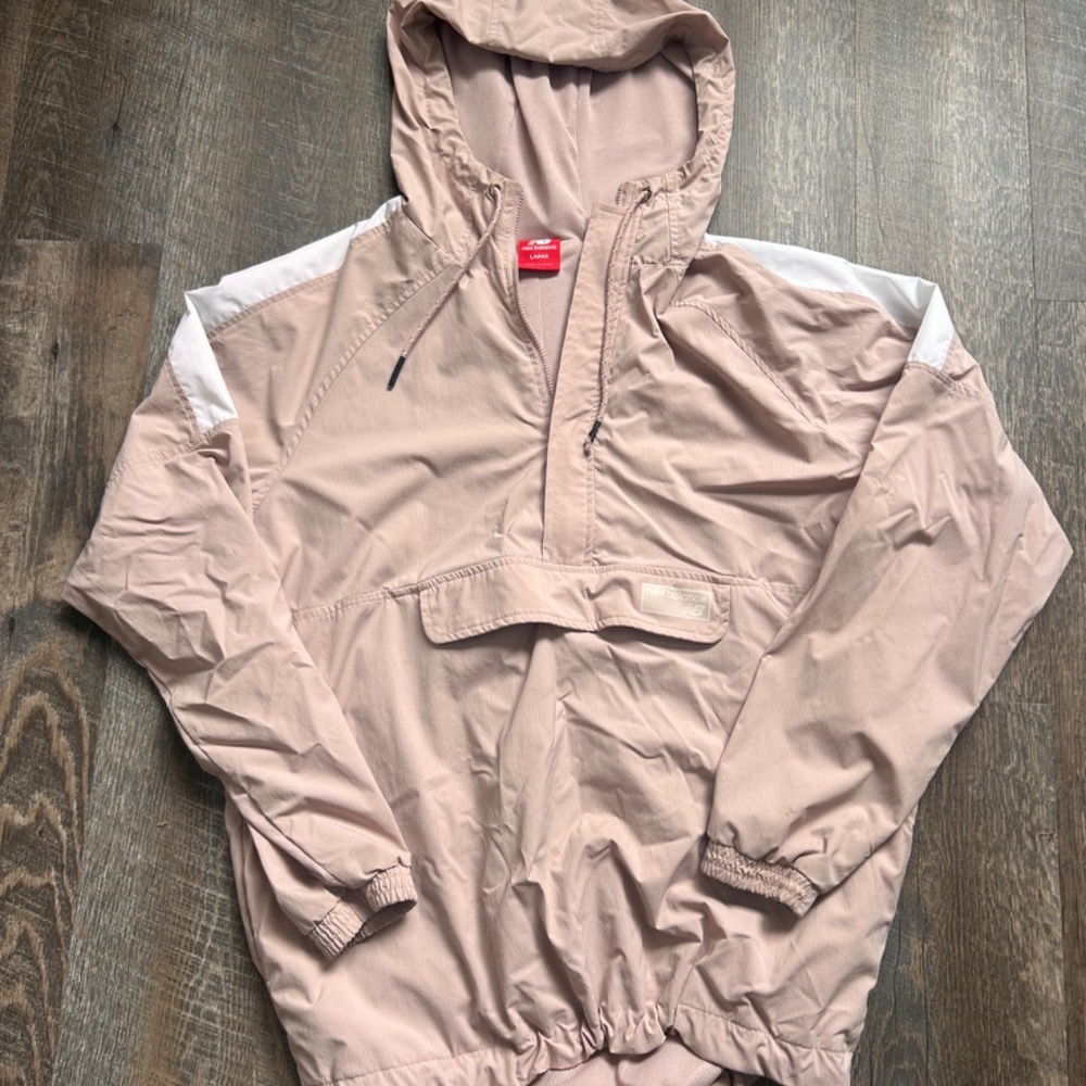 Pink/Cream New Balance Rain Jacket in Large